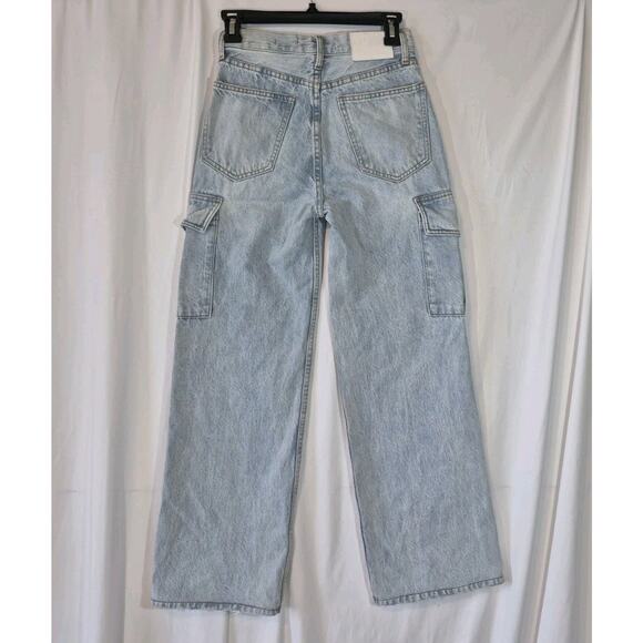 Denim Forum Womens The Farrah Hi-Rise Wide Leg Cargo Jeans 23 - Picture 8 of 11